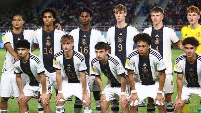 Susunan starting line up Tim Nasional Jerman dalam partai final Piala Dunia U-17 kontra Prancis di Stadion Manahan Solo, Sabtu (3/12/2023) malam.