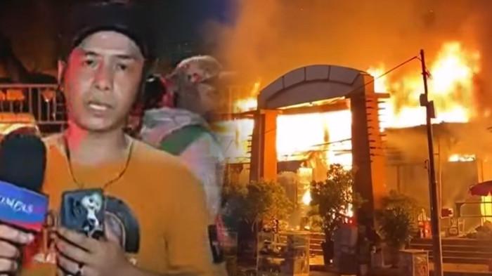 TSUHERMAN PEDAGANG TAMAN PURING - Kolase foto Suherman, pedagang aksesoris di Pasar Taman Puring, dan kondisi Pasar Taman Puring, Jaksel, yang sedang  kebakaran, Senin (28/7/2025).