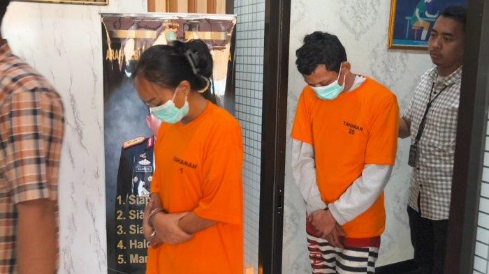 Tampang dua tersangka penganiayaan terhadap balita di Cilincing, Jakarta Utara.