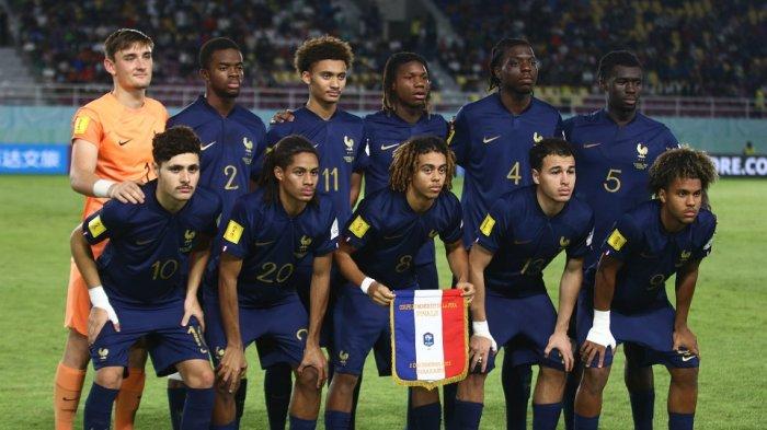 Susunan starting line up Tim Nasional Prancis dalam partai final Piala Dunia U-17 kontra Jerman di Stadion Manahan Solo, Sabtu (3/12/2023) malam.