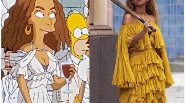 Tokoh di kartun The Simpsons yang diduga mirip Beyonce.