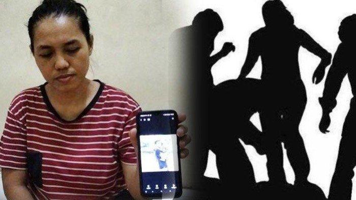 Upi Siti Mardiana (37) menunjukkan foto suaminya, Hasanuddin (42), yang tewas dianiaya empat sekuriti Ancol, saat ditemui TribunJakarta.com di kediamannya, wilayah Ancol, Pademangan, Jakarta Utara, Rabu (2/8/2023).