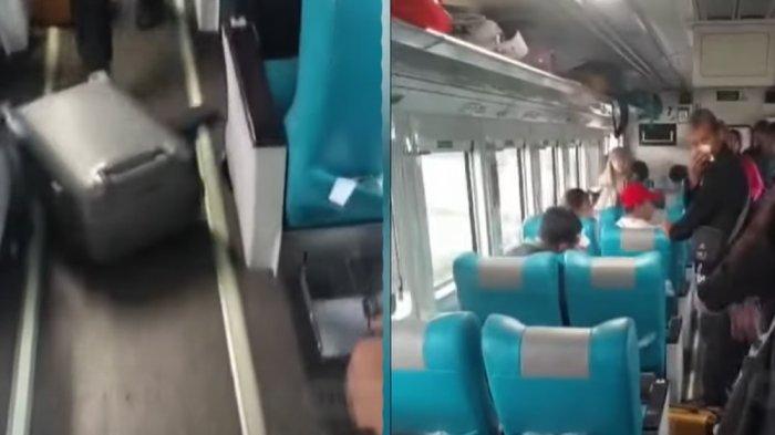 Video di gerbong KA Turangga sesaat setelah terjadi tabrakan dengan KA Lokal Bandung Raya, pada Jumat (5/1/2024) di Cicalengka.