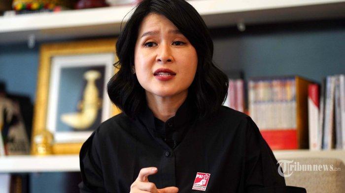 Wakil Ketua Dewan Pembina Partai Solidaritas Indonesia (PSI), Grace Natalie. Grace diketahui maju sebagai calon anggota DPR RI Pemilu 2024 di dapil DKI Jakarta III.