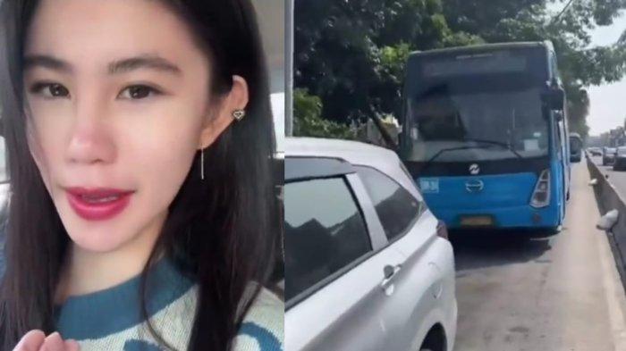 Youtuber Zoe Levana mengaku terjebak di jalur Transjakarta.
