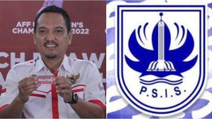 CEO PSIS Semarang. Yoyok Sukawi dan logo klub PSIS Semarang.