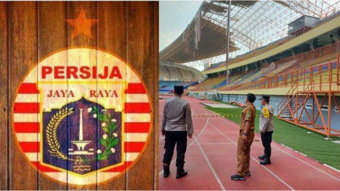 Bekas kandang Persija Jakarta di Liga 1 yakni atap Stadion Wibawa Mukti, Bekasi, hancur diterjang angin kencang
