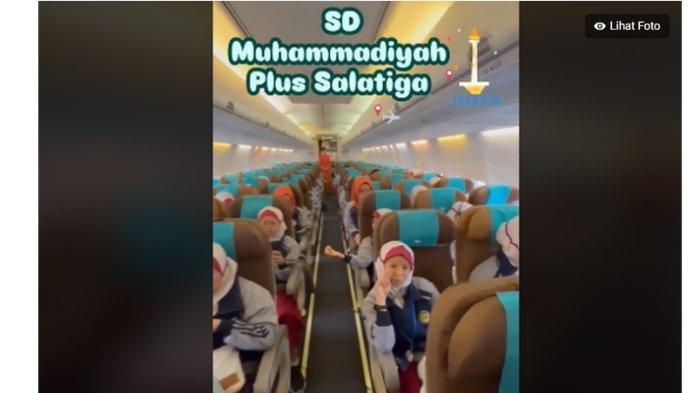 Rombongan siswa SD Muhammadiyah Plus Salatiga melaksanakan study tour ke Jakarta menggunakan pesawat Garuda Indonesia.