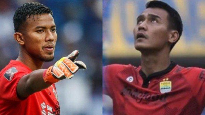Dua kiper Persib Bandung, Teja Paku Alam (kiri) dan Reky Rahayu. Persib Bandung terpaksa harus menurunkan kiper cadangan Reky Rahayu saat bertandang melawan Persija Jakarta pada Jumat (31/3/2023), karena kiper utama, Teja Paku Alam, dilarang bermain karena akumulasi kartu kuning. ,