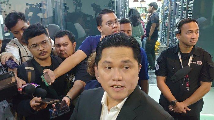 Ketua Umum PSSI, Erick Thohir, di kawasan Senayan, Jakarta Pusat, Selasa (3/10/2023).
