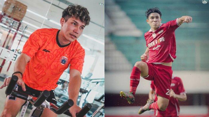 Gelandang Persija Jakarta Ryo Matsumura di tempat kebugaran (kiri) dan saat selebrasi usai mencetak gol bersama klub lamanya, Persi Solo (kanan).