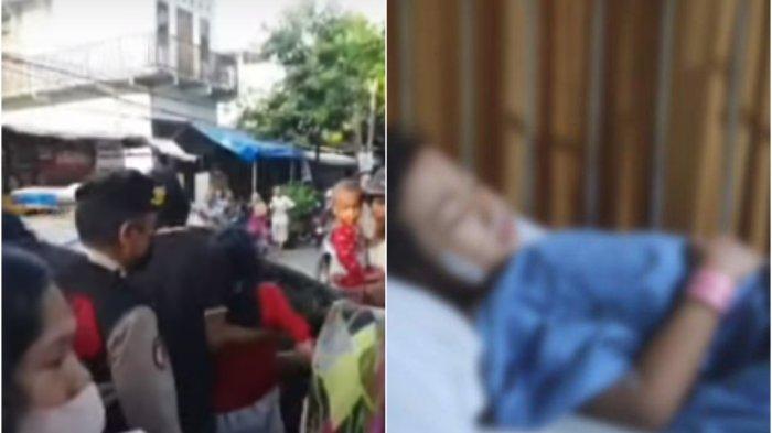 Polisi mengamankan ibu muda berinisial J (30) usai melakukan penusukan kepada anak kandung, GA (6), tempat tinggal mereka di Koja, Jakarta Utara, Rabu (18/10/2023).