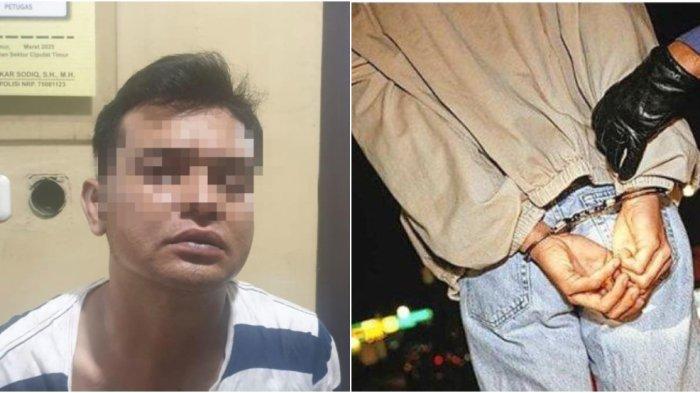 Tampang suami berinisial JN (36) yang tega menghabisi nyawa istrinya, RK (25), di Ciputat Timur, Tangerang Selatan.
