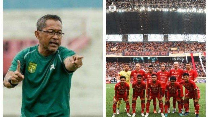 Kolase skuat Persija Jakarta dan pelatih Persebaya Aji Santoso