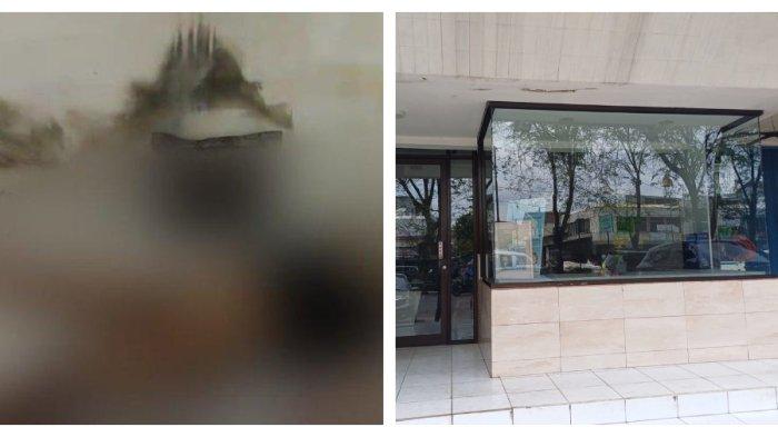 Kolase Foto kondisi jasad dan ruko temuan mayat wanita hamil bersimbah darah di sebuah ruko di Jalan Boulevard Raya, Kelapa Gading, Jakarta Utara, Sabtu (20/4/2024).
