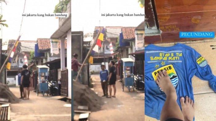 Seorang pemuda mencegat seorang kuli bangunan yang memakai jersey Persib Bandung. Ia lalu meminta kuli bangunan untuk melepas jersey Persib Bandung yang dikenankannya.