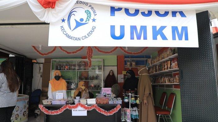 Pojok UMKM Ciledug sukses meraup omzet jutaan rupiah setiap harinya di tengah pandemi Covid-19, Rabu (12/8/2020).