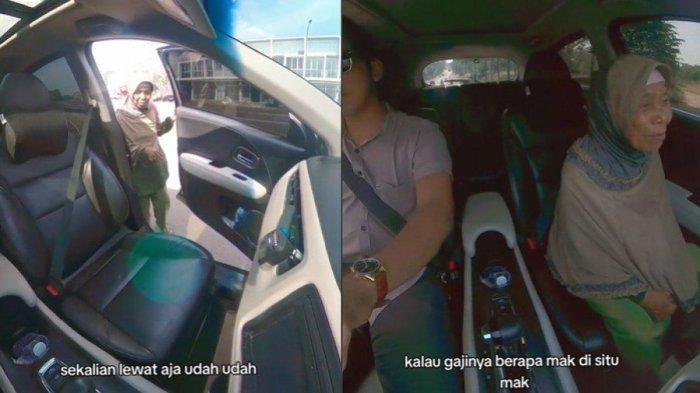 Aksi pria mengendarai mobil mewah memberikan tumpangan emak-emak tukang sapu menuai pujian.