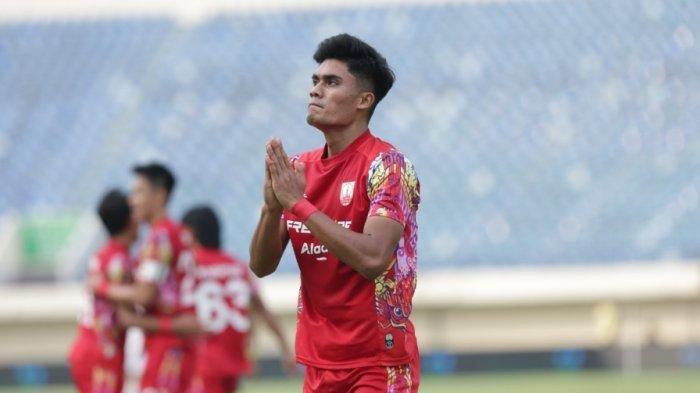Selebrasi penyerang Persis Solo, Ramadhan Sananta 