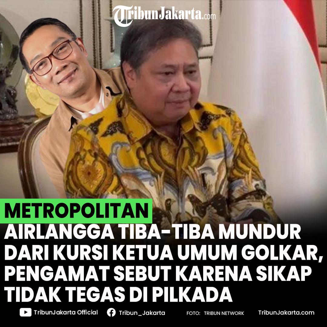 Airlangga menugaskan Ridwan Kamil maju Pilkada Jakarta sebelum menyatakan mundur dari Golkar.