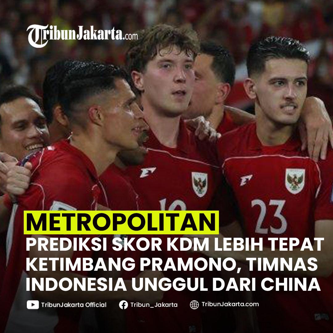Sebelum laga Timnas Indonesia melawan China di SUGBK, Gubernur Jawa Barat Dedi Mulyadi sempat memprediksi skor. Rupanya prediksi skor Dedi Mulyadi lebih tepat ketimbang Gubernur Pramono. Ole Romeny berhasil mengesekusi pinalti hingga berbuah gol. 

