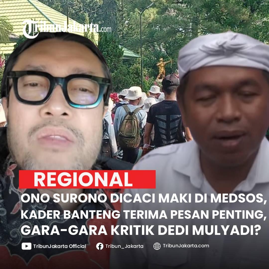 KLIK SELENGKAPNYA: Ketua DPD PDIP Jawa Barat Ono Surono Beri Pesang ke Kader Banteng. Ono Mengaku Banyak Menerima Caci Maki di Media Sosial. Gara-gara Kritik Dedi Mulyadi? 

