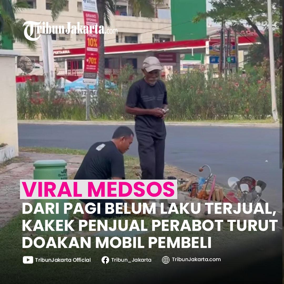 Kakek penjual perabotan di Harapan Indah, Bekasi sampai doakan mobil yang dikendarai pembelinya. Alasannya pun bikin haru, ia merasa senang dan bahagia karena perabotannya diborong setelah tak ada satupun barang dagangannya yang lalu sejak pagi. 

