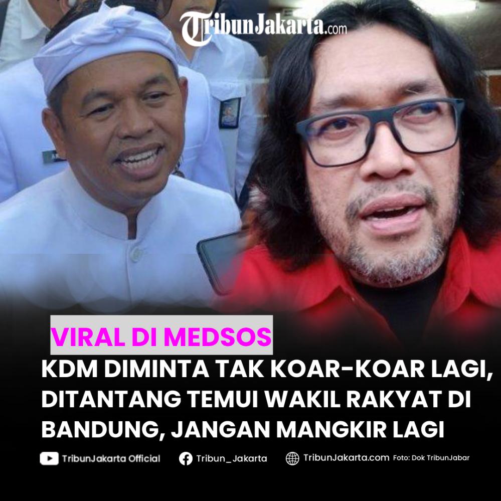 Dedi Mulyadi diminta tak koar-koar lagi dan kini ditantang bertemu langsung wakil rakyat atau anggota DPRD Jawa Barat. Ia diminta klarifikasi ucapannya saat Musrenbang. Kini perseteruannya  makin memanas.