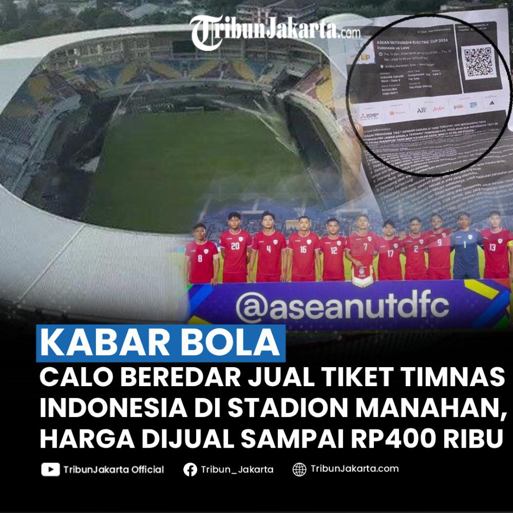 Calo mulai beredar menjual tiket pertandingan Timnas Indonesia vs Laos di Stadion Manahan. Harga yang dijual oknum tak bertanggung jawab itu sangat tinggi dan tak masuk akal.