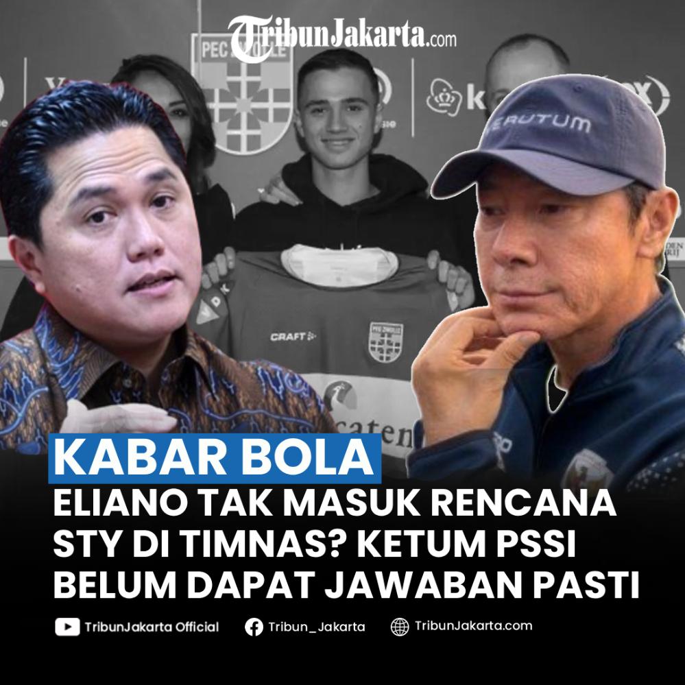 Erick Thohir belum dapat alasan pasti dari Shin Tae-yong soal Eliano Reijnders yang terlempar tak masuk daftar pemain Timnas Indonesia melawan Jepang. Semua keputusan ada di Shin Tae-yong. 