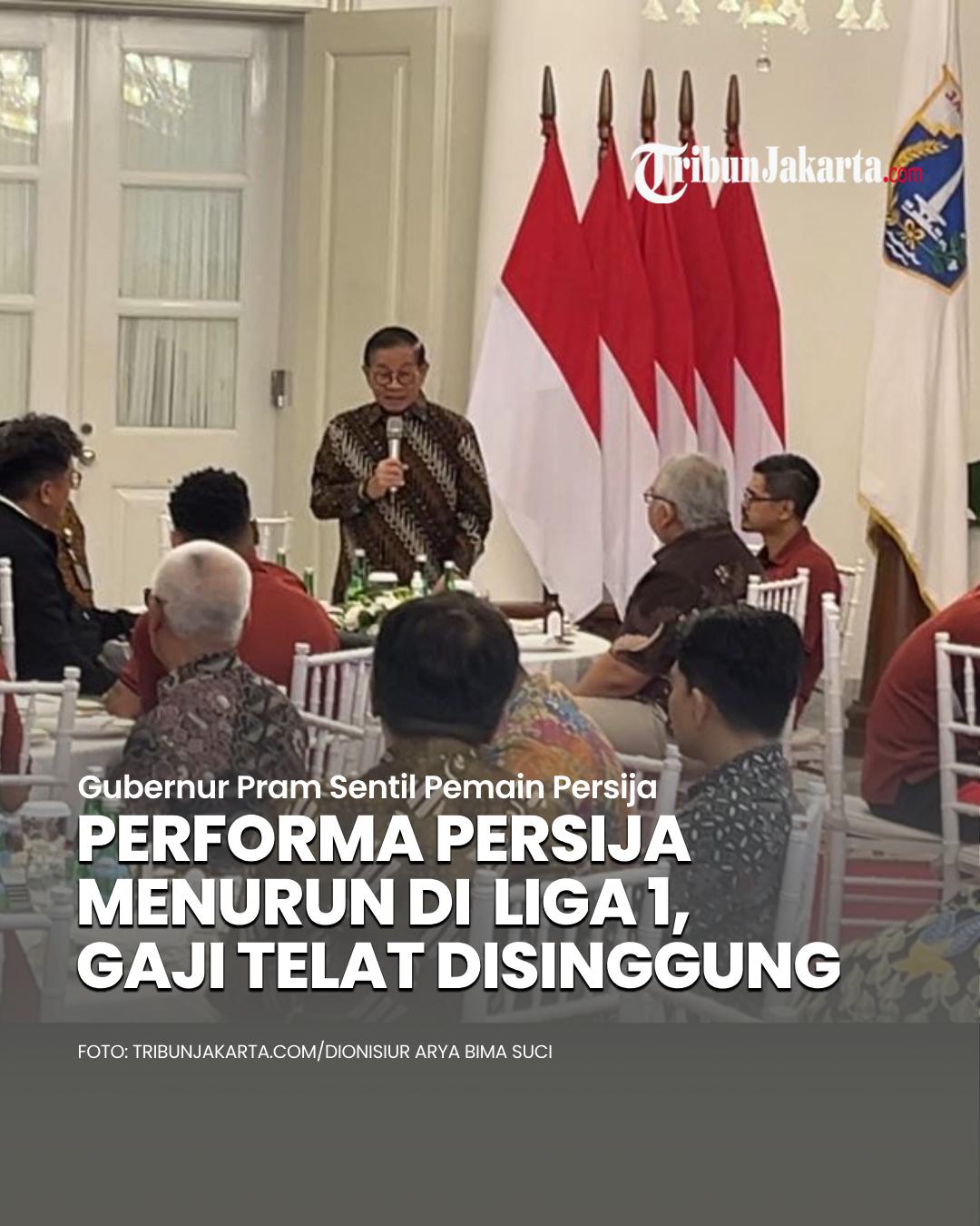 Gubernur Pramono Anung menyoroti penurunan performa pemain Persija Jakarta di Liga 1. Pramono turut menyinggung masalah keterlambatan gaji. Ia pun ingin memastikan apakah isu tersebut  mempengaruhi performa pemain atau tidak di lapangan.