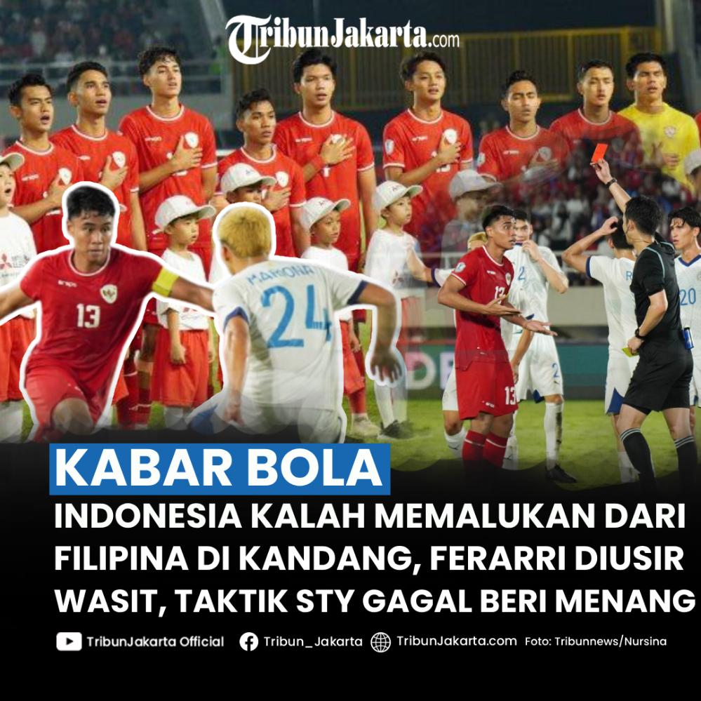 Timnas Indonesia gagal meraih kemenangan pada laga pamungkas Grup B Piala AFF 2024. Skuad Garuda dipermalukan Filipina 0-1 di kandang. Nasib apes bagi Ferarri sampai diusir wasit, kemudian taktik Shin Tae-yong tak cukup ampuh untuk memberikan kemenangan.