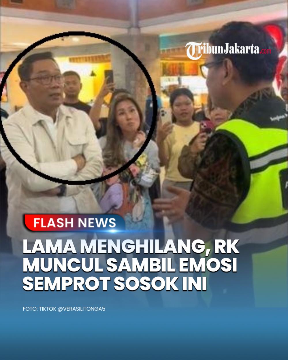 Kemunculan mendadak Mantan Gubernur Jawa Barat Ridwan Kamil (RK) membuat gempar. Aksinya disorot karena secara tiba-tiba berdebat hingga berani meluapkan emosinya kepada seseorang di depan publik.