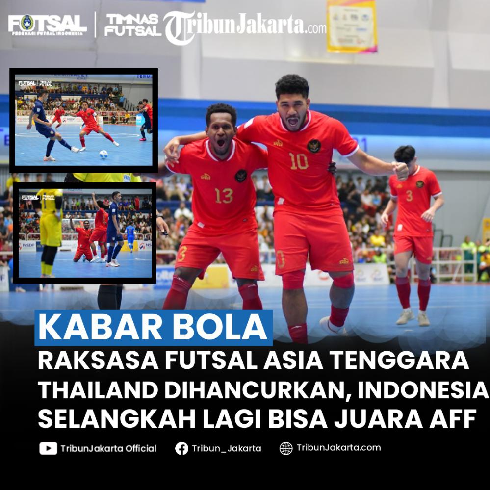Timnas Futsal Indonesia berhasil menghancurkan kedigdayaan raja futsal Asia Tenggara Thailand di semifinal Piala AFF Futsal 2024. Tak tanggung-tanggung, tim asuhan Hector Souto menang dengan skor telak 5-1.