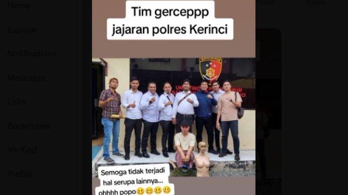 Beredar foto TikTokers Popo Berbie ditangkap Polres Kerinci pasca video tak senonohnya viral.