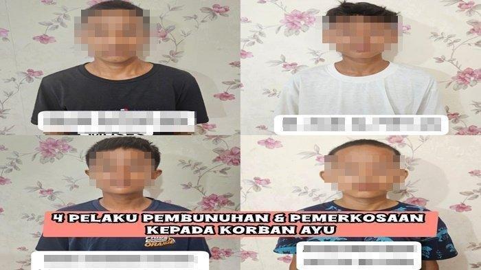 4 terduga pembunuh siswi SMP di Palembang, Rabu (4/9/2024)