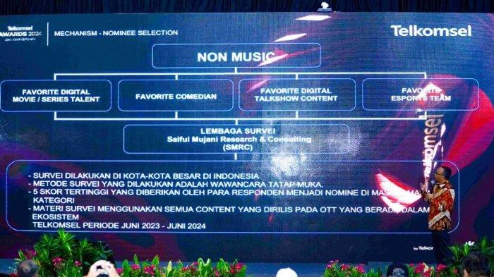Pelanggan dapat memilih talenta-talenta terbaik di Telkomsel Awards 2024 dengan melakukan voting melalui aplikasi My Telkomsel atau tsel.id/votingawards2024 selama periode 8 - 17 Juli 2024.