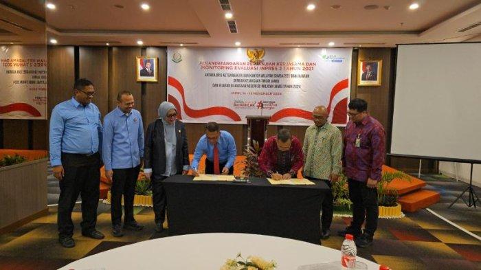 BPJS Ketenagakerjaan bersama Kejaksaan Tinggi Jambi melaksanakan Penandatanganan Perjanjian Kerja Sama (PKS) dan Monitoring Evaluasi terkait penanganan masalah hukum di bidang Perdata dan Tata Usaha Negara.