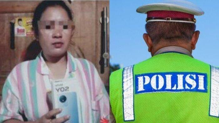 (Kiri) Putriani Rahmi (36) yang laporannya ditolak di Polsek Tallo, Makassar dan (Kanan) Ilustrasi oknum polisi. 