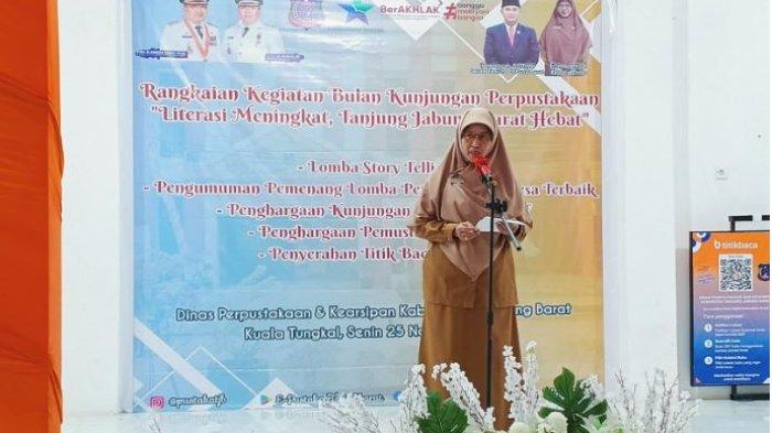 Dinas Perpustakaan dan Kearsipan   Kabupaten Tanjung Jabung Barat menyelenggarakan Rangkaian Kegiatan Bulan Kunjungan Perpustakaan Tahun 2024 di Aula di Aula Perpustakaan (Senin, 25/11/2024).