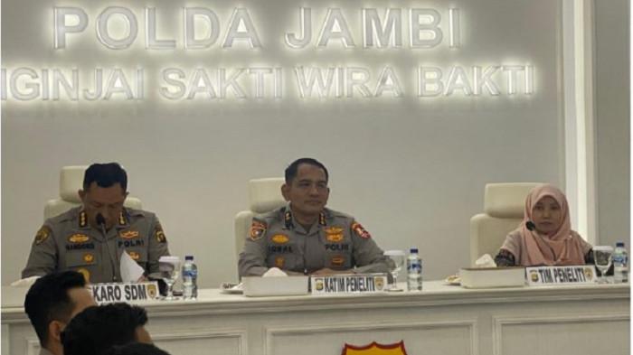 PENELITIAN - Akademi Kepolisian (Akpol) menggelar kegiatan penelitian kelembagaan terhadap para Perwira Remaja (Paja) lulusan tahun 2022 hingga 2024 yang saat ini berdinas di lingkungan Polda Jambi.