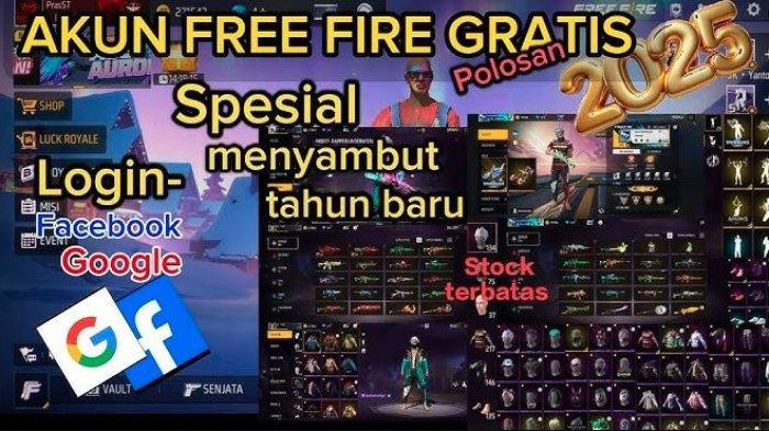 500+ Akun Sultan Free Fire FF 2025 Full Diamond +999999 Langsung Login, Ada Akun FB dan Google