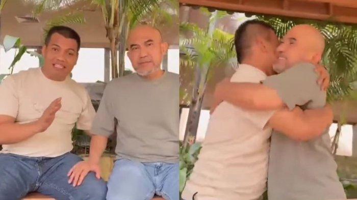 HASIL PSU BUNGO - Suasana hangat dan penuh persaudaraan terpancar saat dua tokoh penting pada Pilkada Bungo 2024, Dedy Putra dan Maidani bertemu bahkan saling berpelukan pada Jumat (12/5/2025) kemarin.