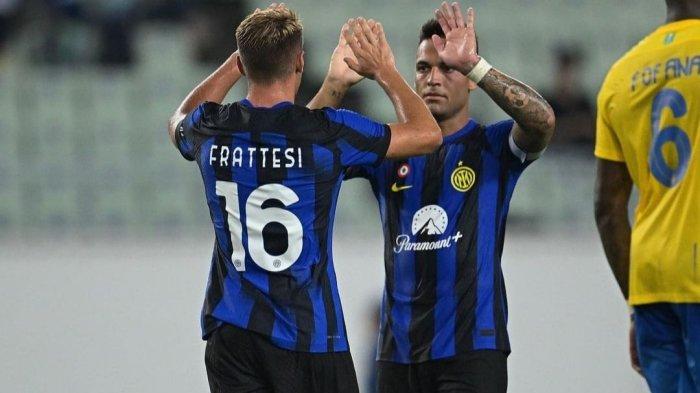 Frattesi dan Lautaro Martinez di laga Inter Milan vs Al-Nassr pada Kamis (27/7/2023)