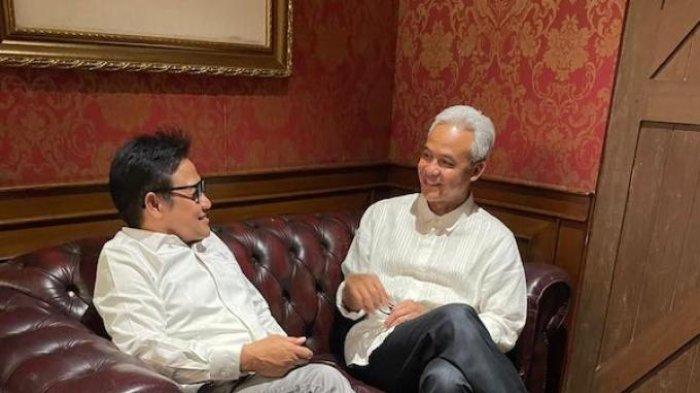 Ketua Umum Partai Kebangkitan Bangsa (PKB) Muhaimin Iskandar alias Cak Imin saat bertemu dengan bakal Calon Presiden 2024 Ganjar Pranowo.