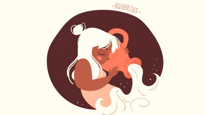 Ilustrasi simbol zodiak Aquarius.