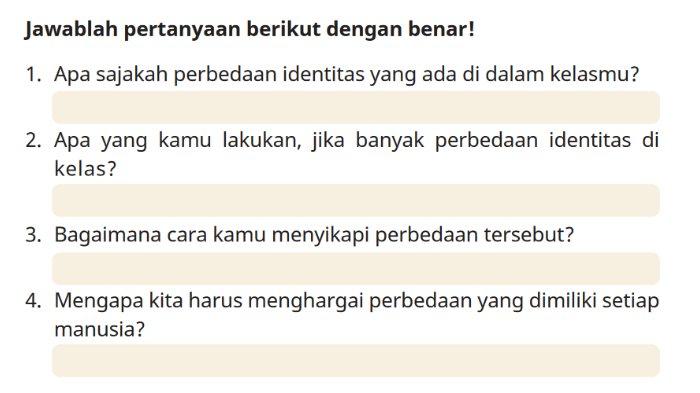 Gambar soal untuk kunci jawaban Pendidikan Pancasila atau Pendidikan Kewarganegaraan (PKN) kelas 3 SD/MI Kurikulum Merdeka BAB 1 Aku Anak Indonesia bagian Ayo Membaca halaman 16-18.