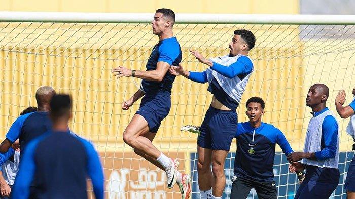 Latihan Al Nassr FC jelang berhadapan dengan Al Akhdoud, dalam lanjutan Liga Saudi. Pertandingan digelar Sabtu (25/11/2023) pukul 01.00.