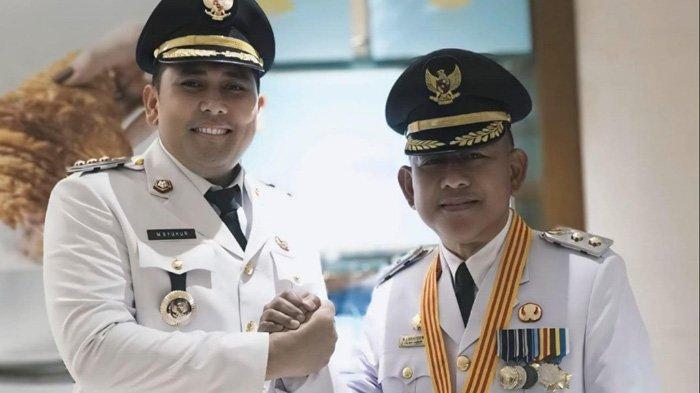 DILANTIK - Pasangan Bupati dan Wakil Bupati Merangin, M Syukur dan Abdul Khafid dilantik oleh Presiden Prabowo Subianto di Istana Kepresidenan Jakarta, Kamis (20/2/2025).