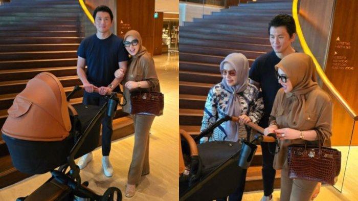 Syahrini bersama Reino Barack mengajak anak mereka ke luar rumah untuk jalan-jalan.